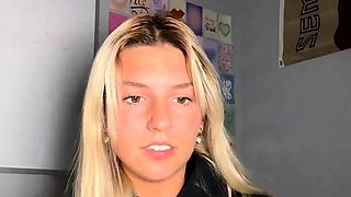 Blonde teen Sierras first erotic masturbation video