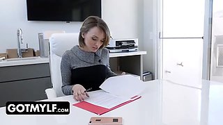 Meaty ebony dude applies for a job in a bossy milf's office and she bangs him during the interview