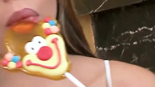 Big Tits Brunette Candy Girl Fucked in Her Wet Pussy and Cum in Mouth