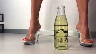Hairy Mature Wife Peeing in a Bottle Through a Funnel