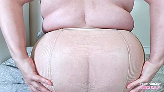 BBW MILF Wife in Pantyhose - Amateur Real Homemade Big Tits Round Ass Tights