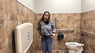 Briar Riley Uses A Fake penis In A Public Toilet