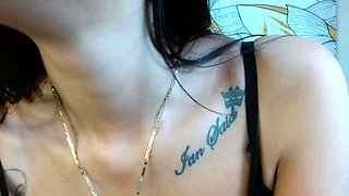Brunette seductress working her big boobs and hot ass