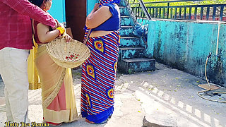 Desi Family Threesome Sex, Step Son in Law Sex with His Step Mother in Law and Wife