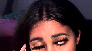 Mexicana blowjob with her big boobs