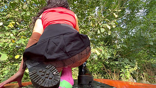 PAWG Slut Rides Patrick Star Dildo on Landrover Defender Bonnet
