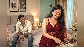 Outdoor Bengali Bhabhi is being watched from behind by a man with dirty eyes