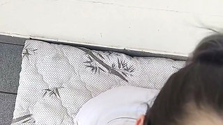 It's Very Hot at Home, She Wanted to Give a Deep Throat Blowjob and Fuck on All Fours Outdoors