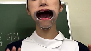 Japanese fetish babe in uniform sixtynines guy