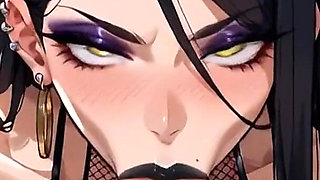 Anime Ai Deepthroat with Cum Inside the Mouth