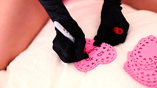 Amateur Jasmin stripping panties and masturbating