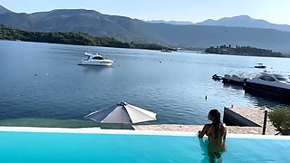Gorgeous Monika Fox Swims Naked In Pool In Beautiful Place