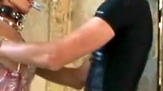 Humiliating wax play dildo penetrated wrapped in foil