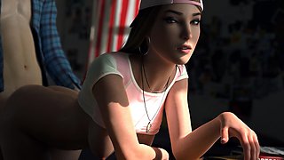 Two 3d cartoon cuties are ready for their bath