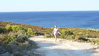Wetting Sweatpants And Panties On A Barefoot Morning Walk