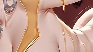 Busty Babe Oils Huge Ass & Self-whips with Dirty Body Writing - Solo Humiliation