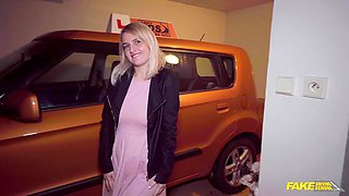Reality Driving Lesson turns into POV sex - Big Dick Stretches Big Tits Blonde - Michael Fly