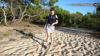 Lovely 18 Year Brunette Nude at Beach