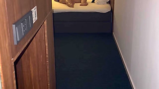 Hotel Room Masturbation Blonde worries trembling twitching moaning