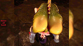 Gol 3D Busty Brunette Blowjobs Monster Frog Prince's Cock
