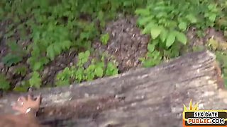 Public fucked MILF in stockings drilled outdoor by sex date