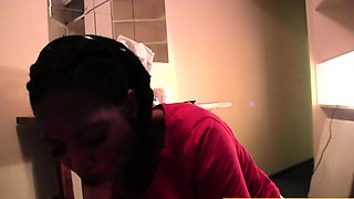 Big butt African teen deepthroats guy