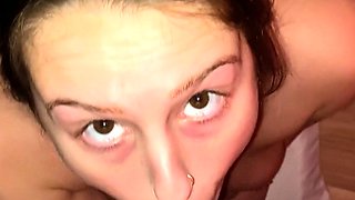 Amateur Bikini Babe in Blue is POV Blowjob Slut