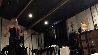 Femdom dick tugging babes get cum for fetish stew