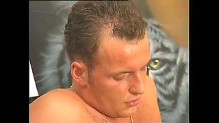 Blonde Mature with Small Tits Gives Blowjob and Makes Him Cum Hard