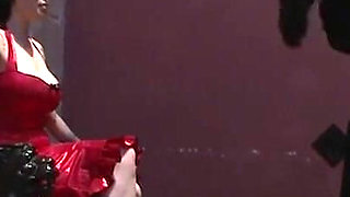 Humiliated bound man in the cage