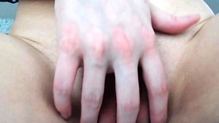 Innocent Busty blonde fingering and toying pussy