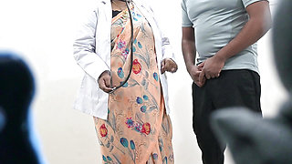 Doctor checking patient dick in a clinic