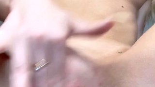 Hot Small Tit Brunette Loves To Jerk Off Big Cock