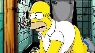 Hot Married MILF Cheats in Dirty Public Toilet - Simpsons Hentai Parody