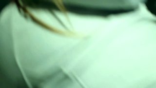 Flashing amateur babes doggystyling in a club