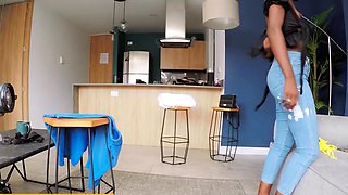 Innocent Ebony Latina Amateur Takes It Rough