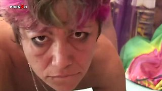 Kinky Grandma Fucked Hard With Sex Toy In Doggy Style