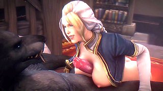 Furry, tit fuck, worgen