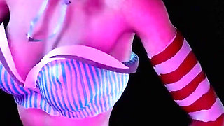 Red head girl with pigtails dancing : 3D Hentai