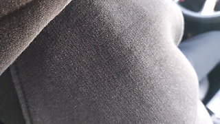 Hot MILF Teases a Taxi Driver in the Car, with Her Sexy Legs in Stockings