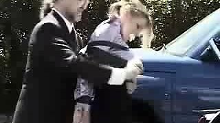 European amateur fucks a huge dick outdoors pov