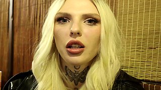 POV amateur blonde slut blowing monster dick in the bus