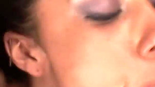 Slutty Ebony Gets Mouth Filled with Cum in Blowbang