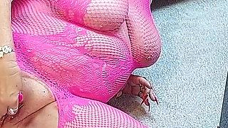 Pink Granny Fingers Dripping Pussy Sucks Sloppy Dildo Clean