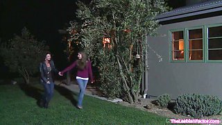 Teenage stunner doing it at home with her gigantic melon sapphic sugarmom