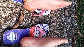 Amateur feet whipping and foot fetish of bondage