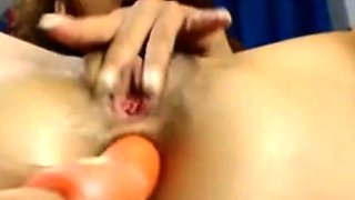 Colombian Cam Model Squirts with Anal Dildo