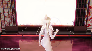 Mmd Gokuraku Jodo Ahri Sexy Striptease League of Legends Hentai Uncensored 4K 60fps