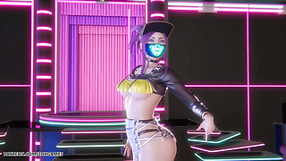 Mmd Hwasa - Na - Akali Sexy Striptease League of Legends Hentai Uncensored 4K 60fps