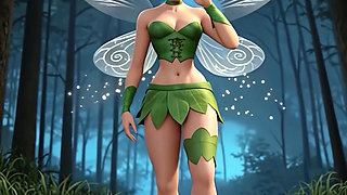 Tiny Tinkerbell Backs up on a Huge Cock